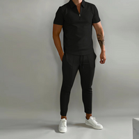 Lysander | Herren Trainingsanzug Polo Set in Schwarz