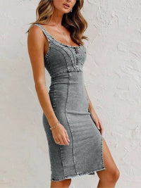Mirabella™ - Denim-Kleid mit verstellbaren Trägern in Schwarz