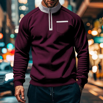 Herren Quarter-Zip Pullover Top