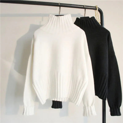 Jacqueline - Gerippter Strickpullover mit Rollkragen und hoher Elastizität für Frauen