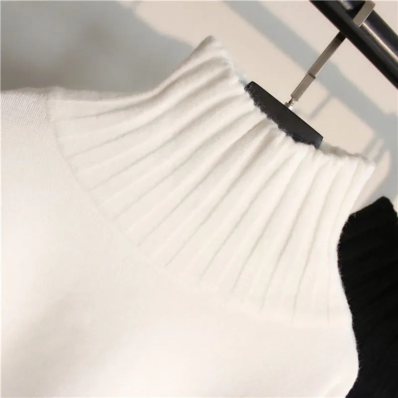 Jacqueline - Gerippter Strickpullover mit Rollkragen und hoher Elastizität für Frauen