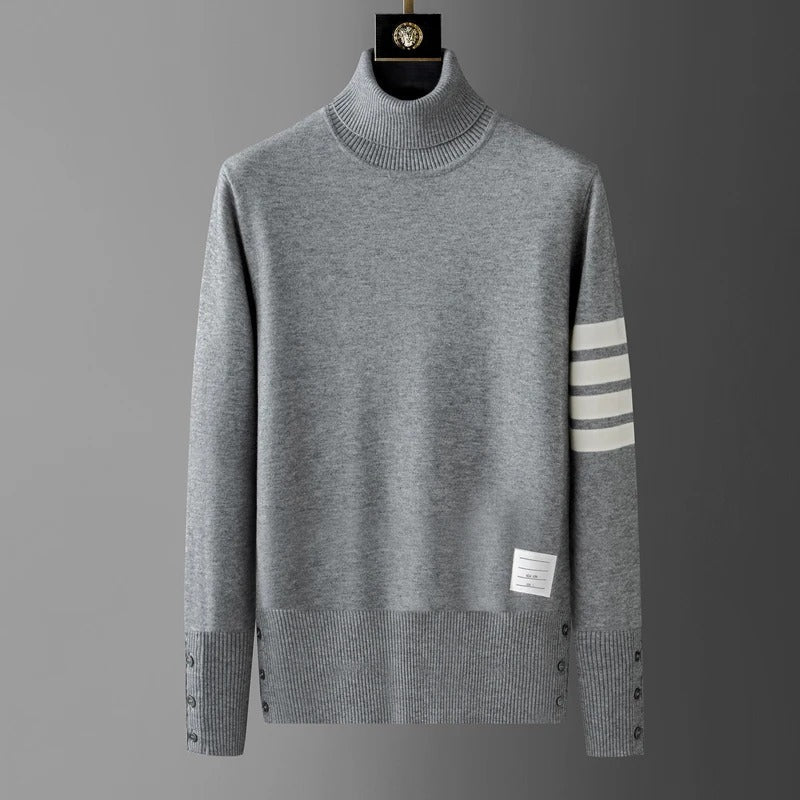 Martin - Strickpullover mit Rollkragen und Streifendesign für Männer