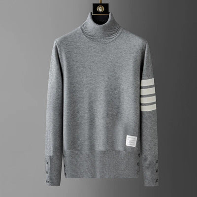 Martin - Strickpullover mit Rollkragen und Streifendesign für Männer