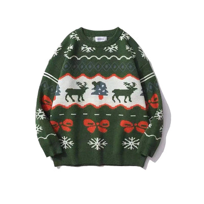 Jennette - Warmer Strickpullover mit Vintage-Weihnachtsmotiven für Frauen