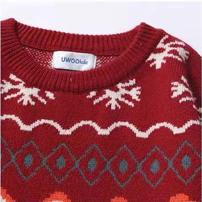 Jennette - Warmer Strickpullover mit Vintage-Weihnachtsmotiven für Frauen