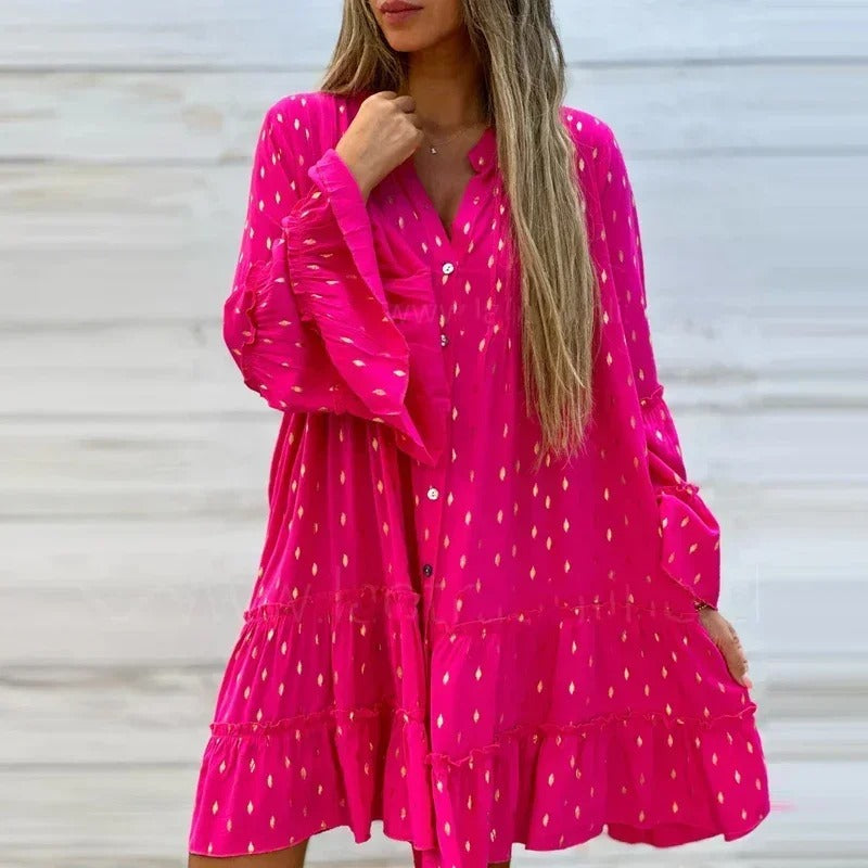 Rüschen-Swing-Kleid