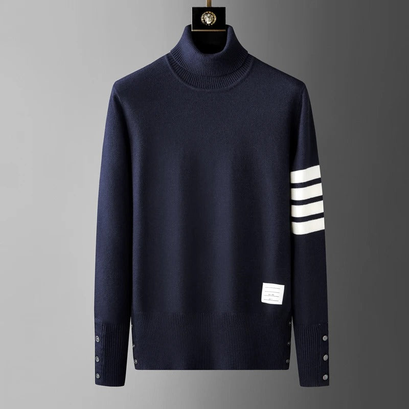 Martin - Strickpullover mit Rollkragen und Streifendesign für Männer