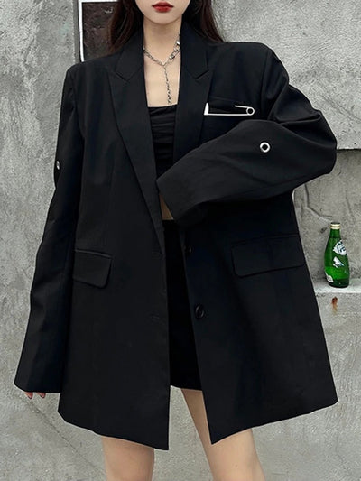 Vita - Blazerjacke mit Lockerer Passform und Broschenmotiv für Frauen