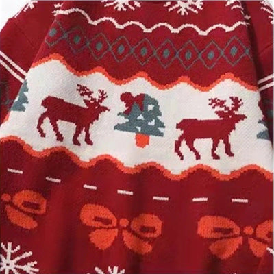 Jennette - Warmer Strickpullover mit Vintage-Weihnachtsmotiven für Frauen