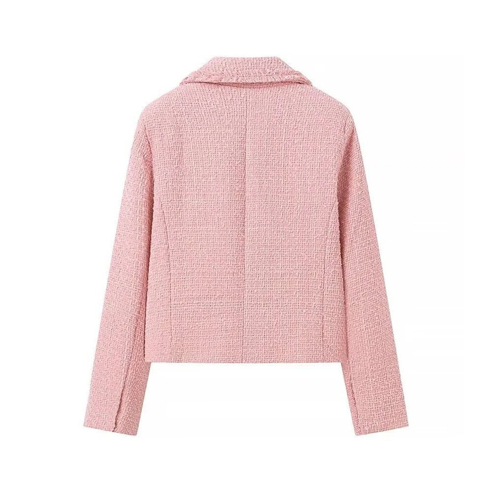 Natascha - Tweed Blazerjacke mit Doppelreihern und Gekerbtem Kragen für Frauen