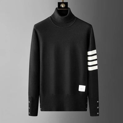Martin - Strickpullover mit Rollkragen und Streifendesign für Männer