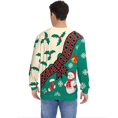 Inge - Warmer Strickpullover mit Rundhalsausschnitt und 3D-Weihnachtsmotiven für Männer und Frauen