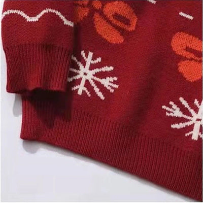 Jennette - Warmer Strickpullover mit Vintage-Weihnachtsmotiven für Frauen