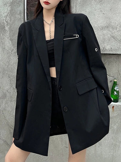 Vita - Blazerjacke mit Lockerer Passform und Broschenmotiv für Frauen