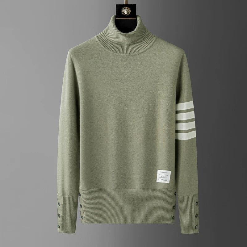 Martin - Strickpullover mit Rollkragen und Streifendesign für Männer