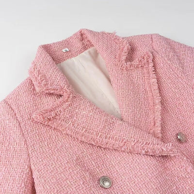 Natascha - Tweed Blazerjacke mit Doppelreihern und Gekerbtem Kragen für Frauen