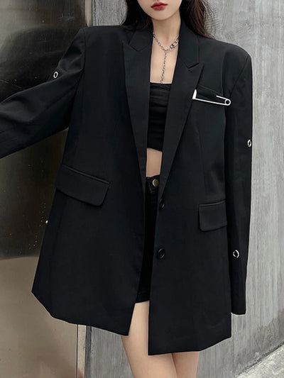 Vita - Blazerjacke mit Lockerer Passform und Broschenmotiv für Frauen