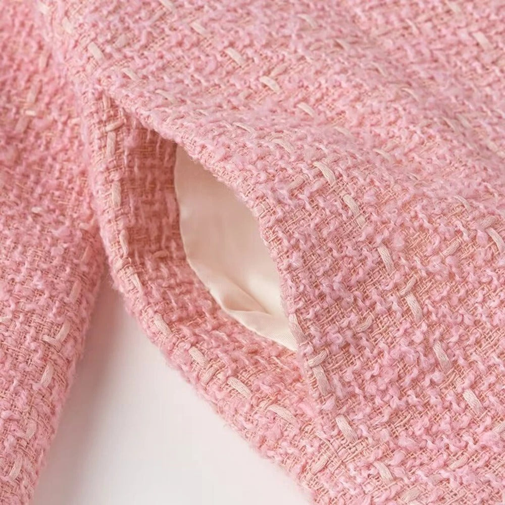 Natascha - Tweed Blazerjacke mit Doppelreihern und Gekerbtem Kragen für Frauen