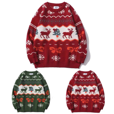Jennette - Warmer Strickpullover mit Vintage-Weihnachtsmotiven für Frauen