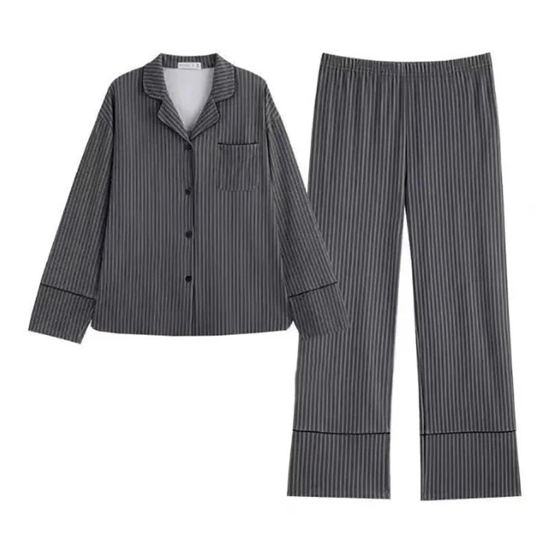 Mia - Gestreiftes Pyjama-Set mit langen Ärmeln und Passender Pyjama-Hose für Frauen
