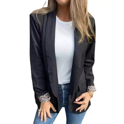 Ethla - Blazerjacke mit Lockerer Passform und Leopardenmuster-Futter für Frauen