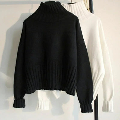 Jacqueline - Gerippter Strickpullover mit Rollkragen und hoher Elastizität für Frauen