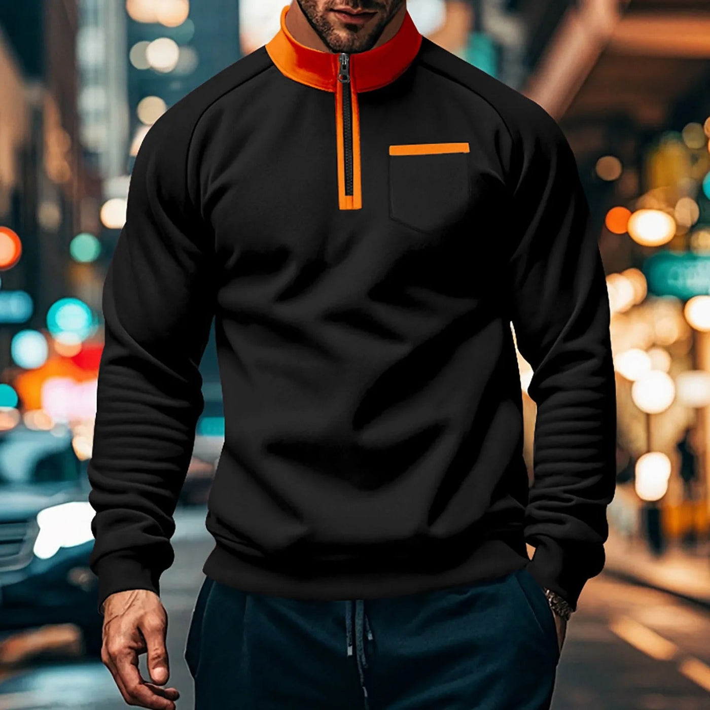 Herren Quarter-Zip Pullover Top