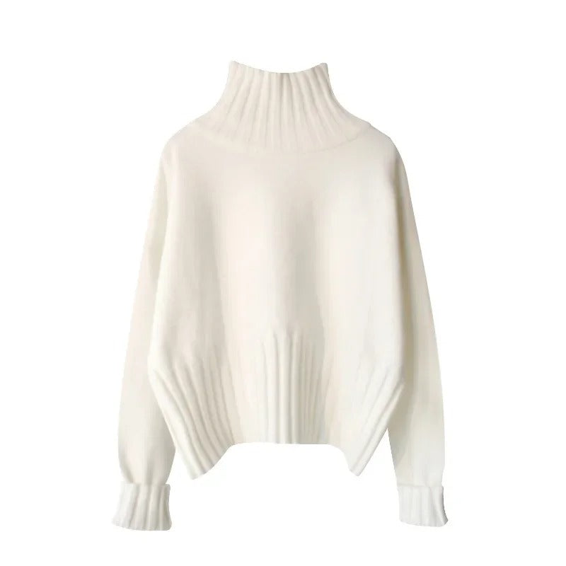 Jacqueline - Gerippter Strickpullover mit Rollkragen und hoher Elastizität für Frauen