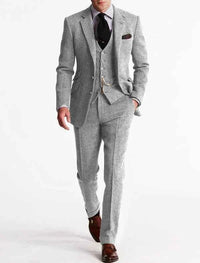 Armand | Herren Hochzeitsanzug Elegant Klassisch Bräutigam Festlich in Hellgrau
