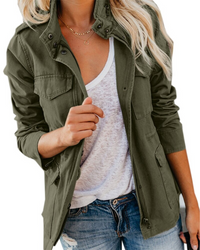 Margarete | Damen Utility Zip Jacke in Grün