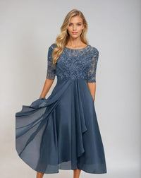 Margherita | Elegantes Spitzenkleid in Blau