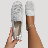 Marlene | Damen Slip-On Gestrickte Sneaker in Weiß