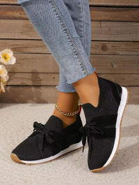 Marlene | Damen Slip-On Sneaker mit Schleife in Schwarz