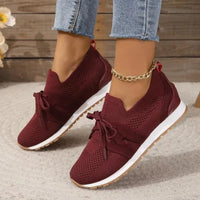 Marlene | Damen Slip-On Sneaker mit Schleife in Rot