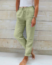 Marlene | Lässige Leinenhose in Grün