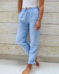 Marlene | Lässige Leinenhose in Blau