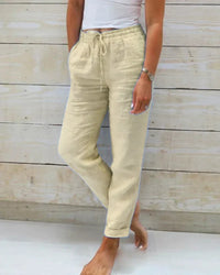 Marlene | Lässige Leinenhose in Beige