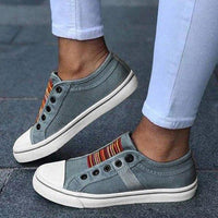 Marlies | Damen Casual Sneaker mit Streifendetail in Grau