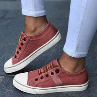 Marlies | Damen Casual Sneaker mit Streifendetail in Rot