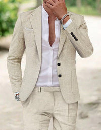 Matteo | Herren Zweiteiliger Sommeranzug mit Sakko in Beige