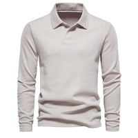 Matthias | Herren Langarm Poloshirt mit Polokragen in Creme
