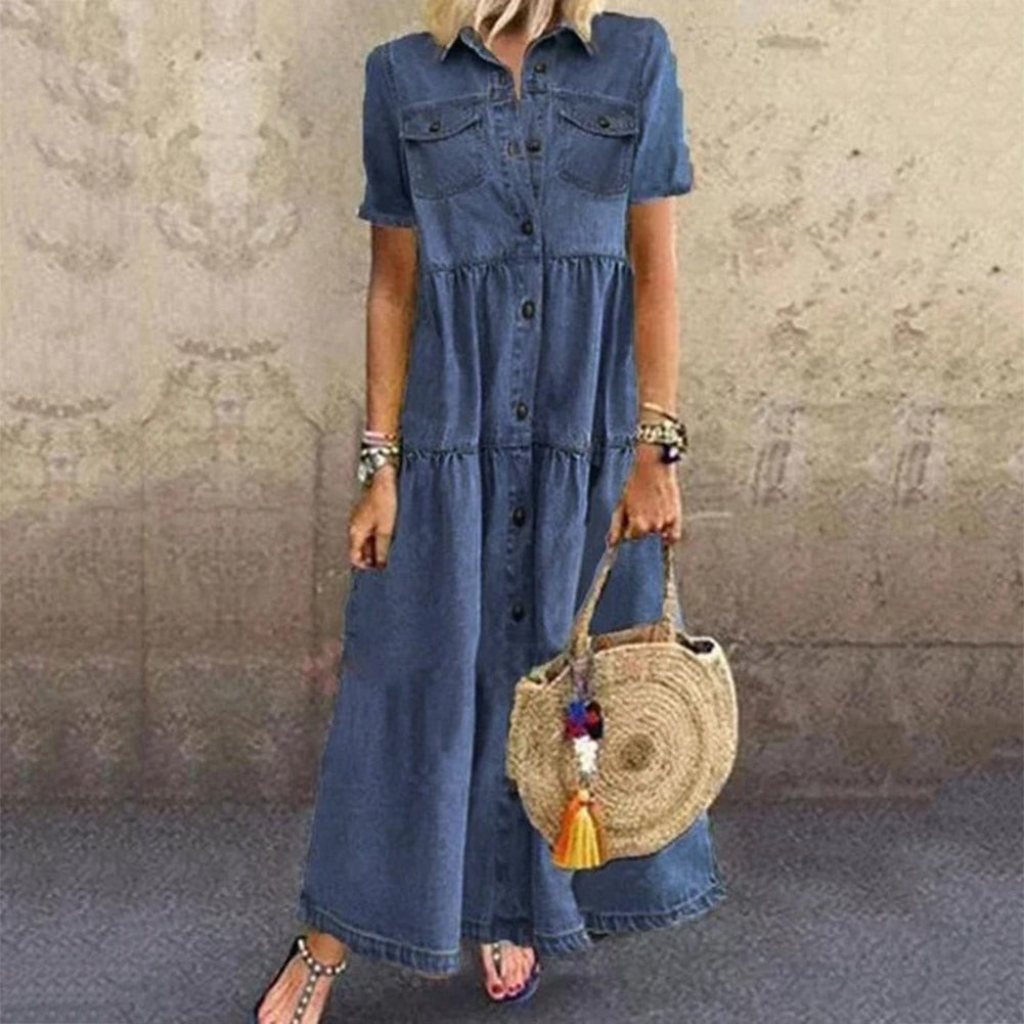 Maxi-Denim-Kleid für Damen