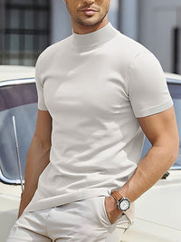 Maxim | Herren Kurzarm Rollkragen Shirt in Weiß