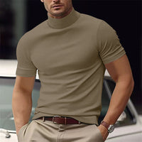 Maxim | Herren Kurzarm Rollkragen Shirt in Khaki