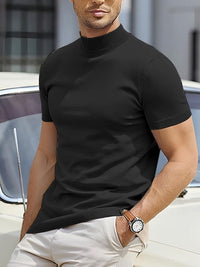 Maxim | Herren Kurzarm Rollkragen Shirt in Schwarz