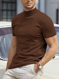Maxim | Herren Kurzarm Rollkragen Shirt in Braun