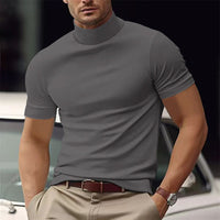 Maxim | Herren Kurzarm Rollkragen Shirt in Grau