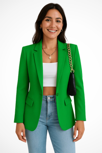 Maximiliane | Damen Business Blazer Tailliert Einknopf in Grün
