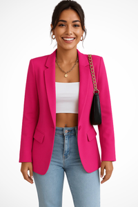 Maximiliane | Damen Business Blazer Tailliert Einknopf in Rosa