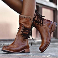 Melanie | Damen Niedrigem Blockabsatz Orthopädische Stiefel in Braun
